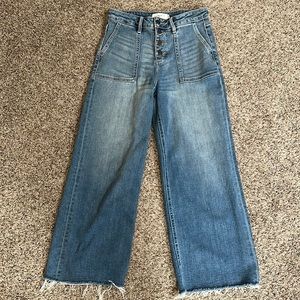 High waisted cropped wide leg jeans. Carly Jean Los Angeles